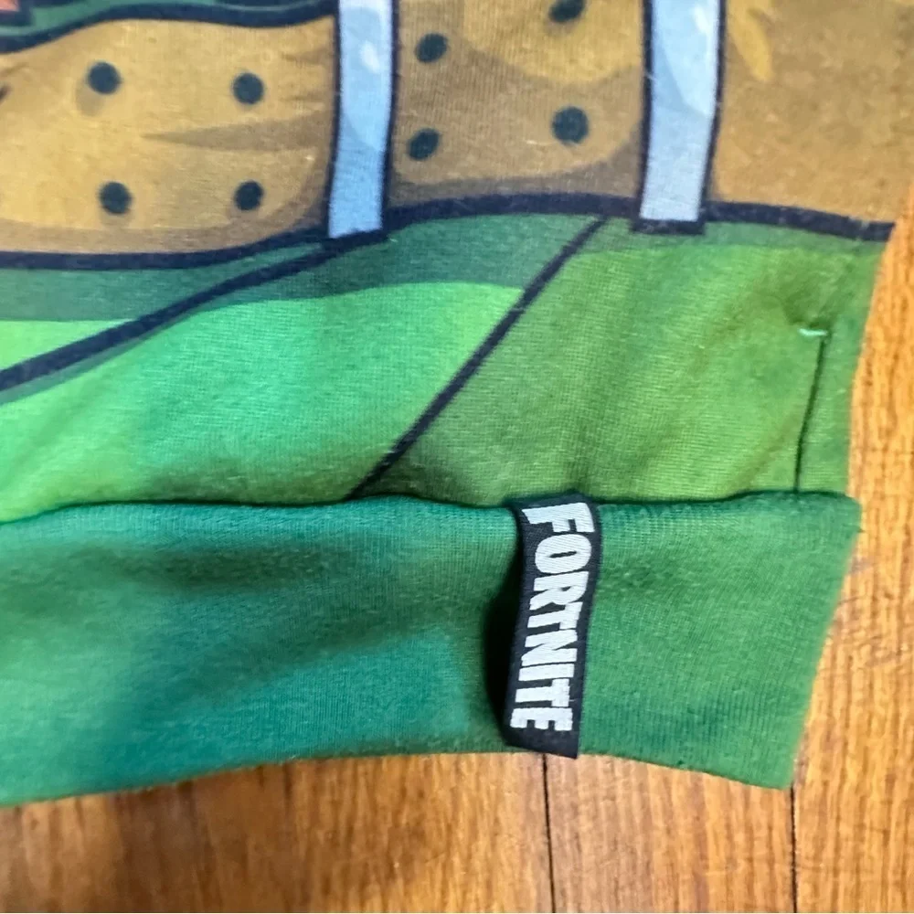 Fortnite Boys Green Rex Dinosaur Cosplay Hoodie Zip Front Sweatshirt Medium